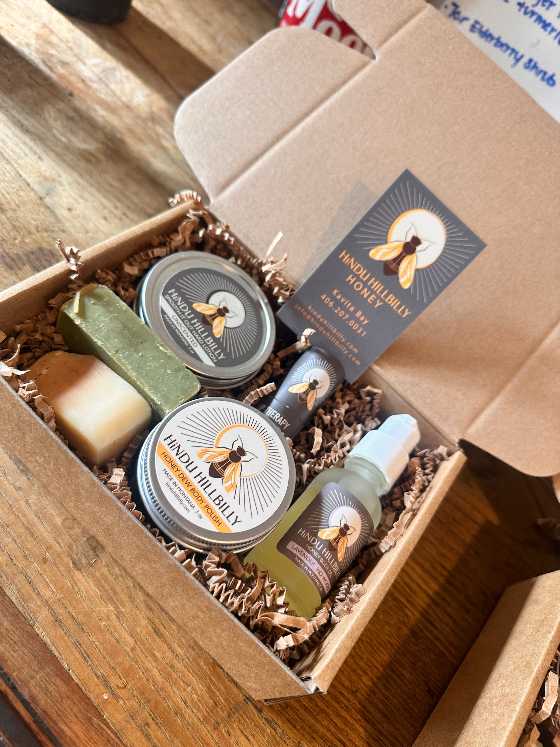 Honey Hydration Skincare Gift Kit | Body Oil, Soap & Lip Balm Set