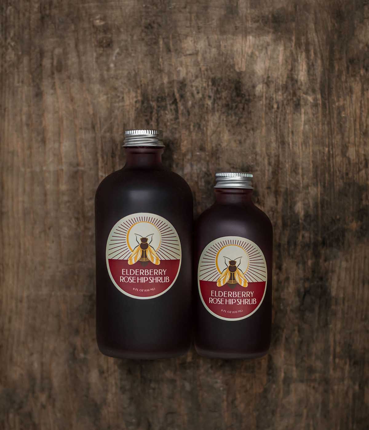 Elderberry Rosehip Honey Shrub